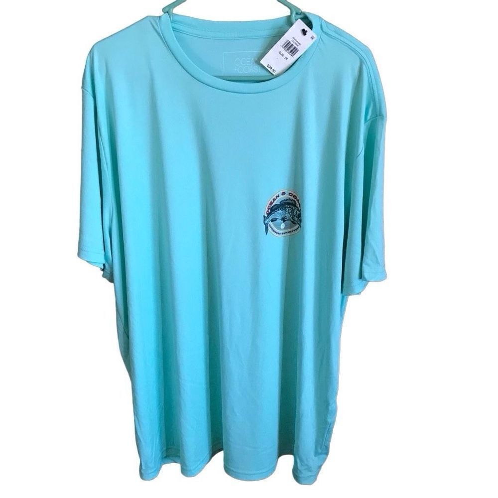 Ocean & Coast Mens Sz 2XL green Short sleeve T-Shirt NWT fishing hiking